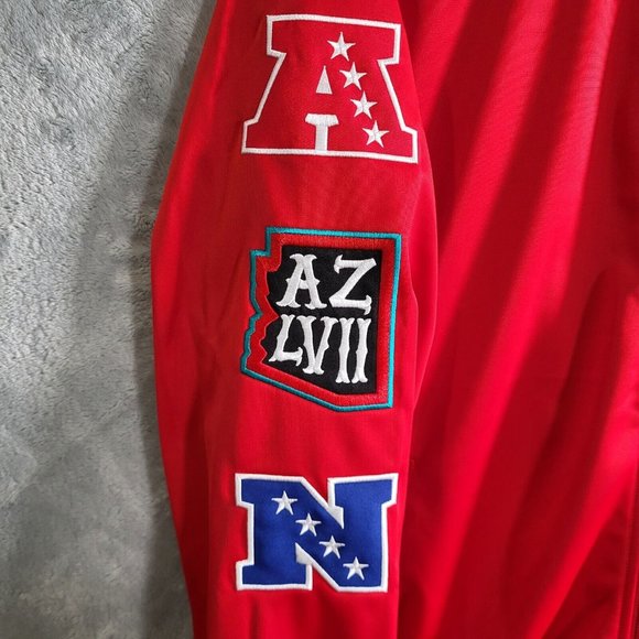 Starter Red Michael Strahan NFL Super Bowl LVII Embroidered Track Jacket Sz L - Picture 5 of 14